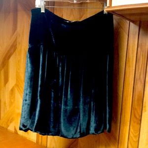 Black velvet Burberry side zip skirt